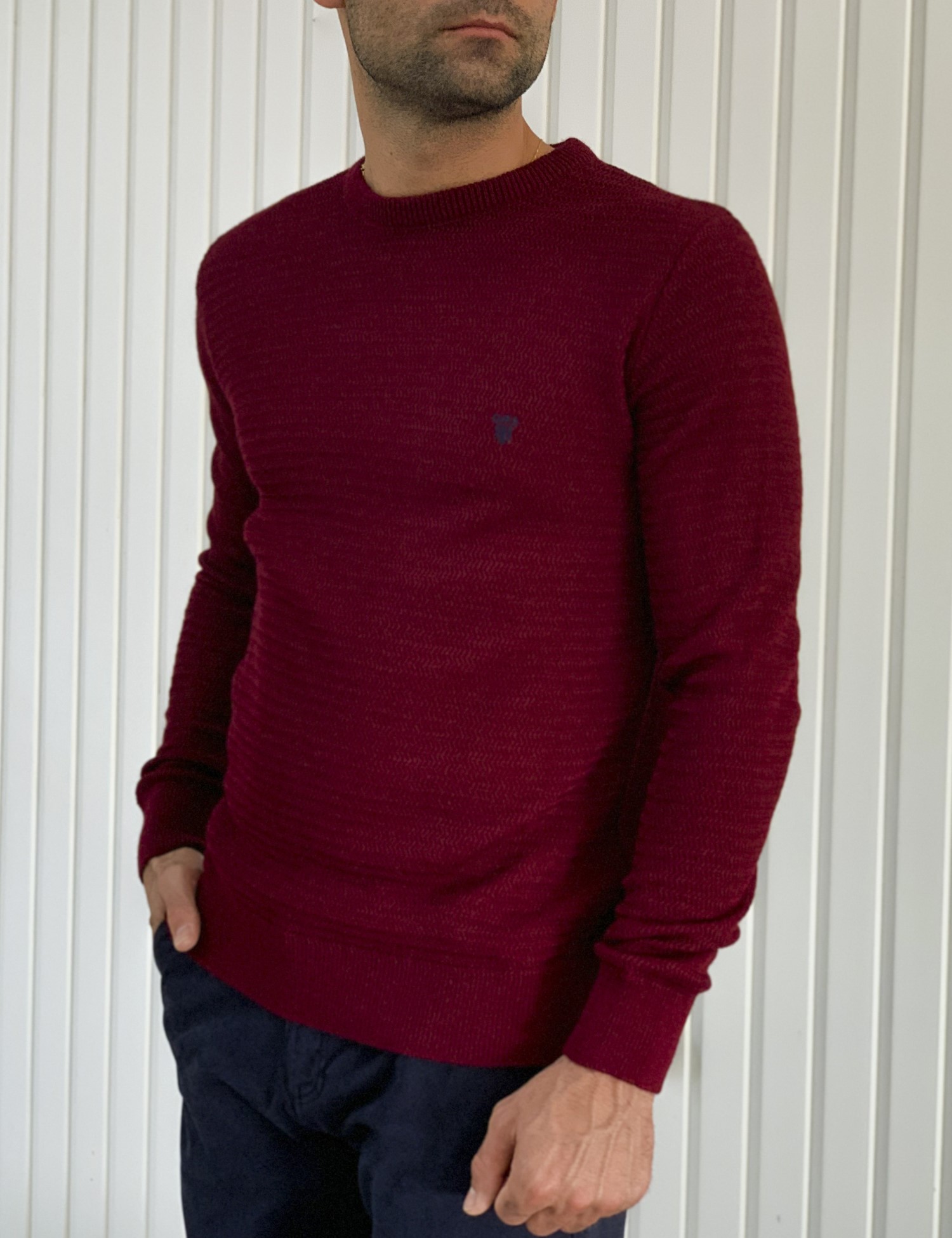 Darious ανδρικό μπορντό πλεκτό πουλόβερ 23142 φωτογραφία